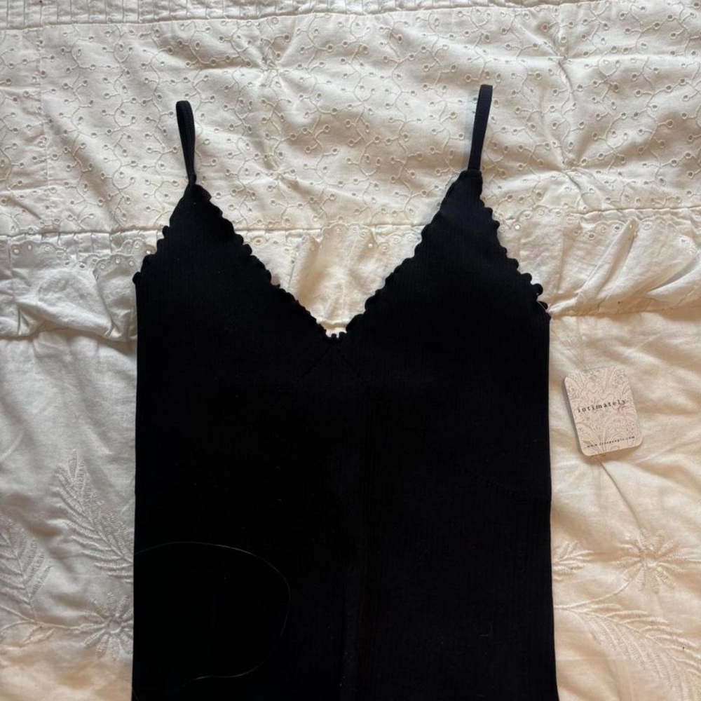 Free People Black Fitted Camisole with Spaghetti Straps